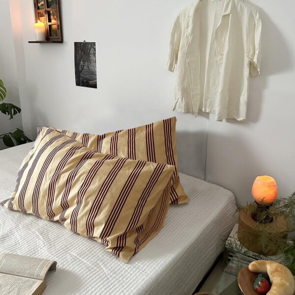 Corduroy Throw Pillow Covers with Soft Stripe Texture