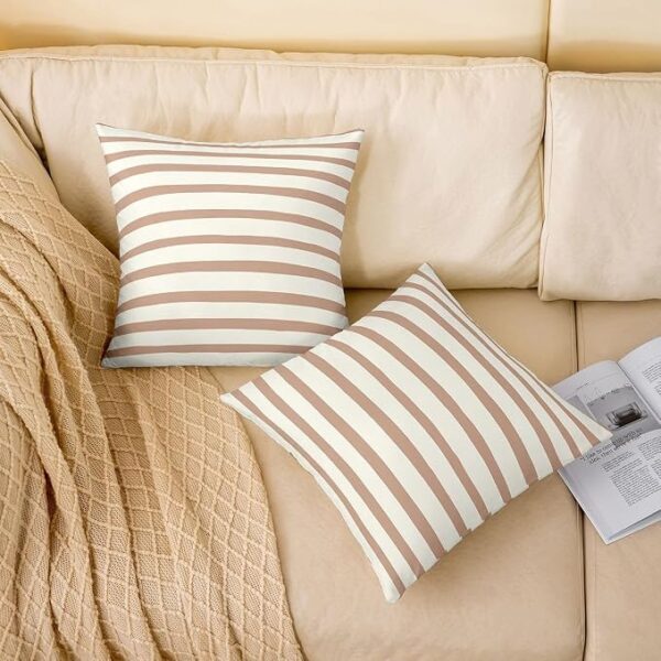 Classic Stripe Throw Pillow Covers with Horizontal Line Pattern