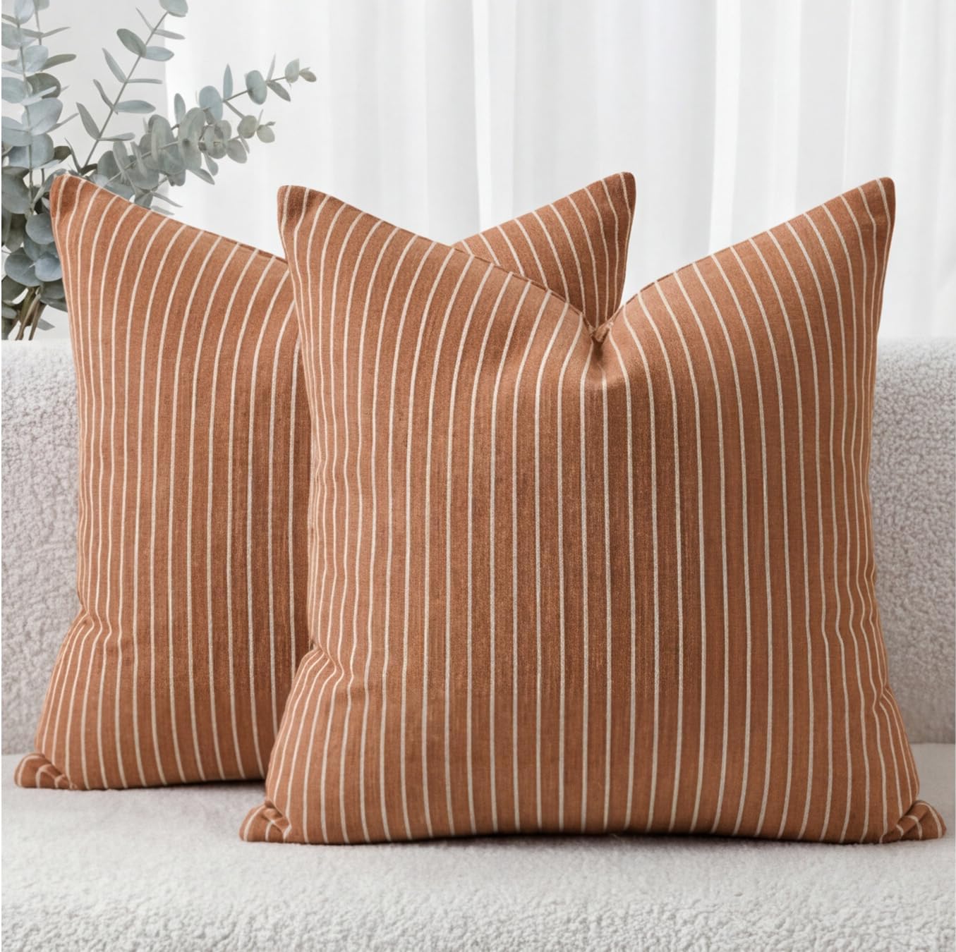 Chenille Throw Pillow Covers with Soft Double-Sided Texture