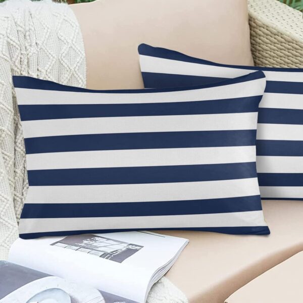 Outdoor Stripe Throw Pillow Covers with Classic Nautical Pattern