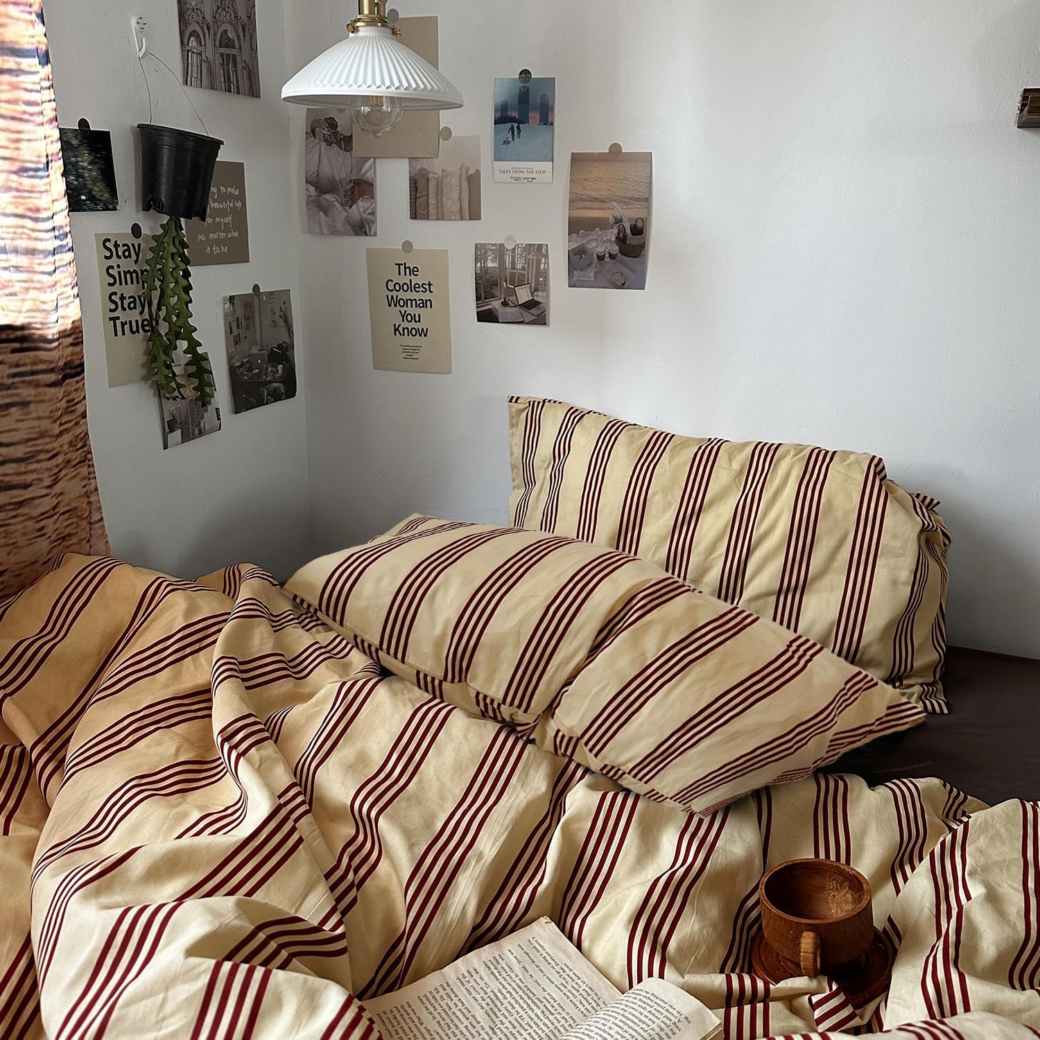 Corduroy Throw Pillow Covers with Soft Stripe Texture - Image 2