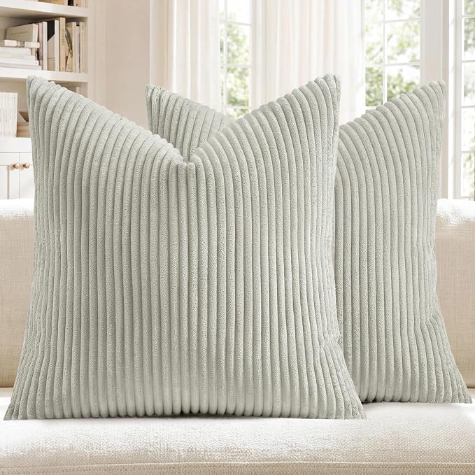 Rustic Printed Throw Pillow Covers with Stripe Pattern - Image 2