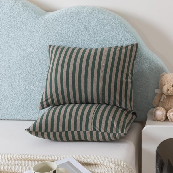 Cotton Knit Pillowcases with Envelope Closure Detail